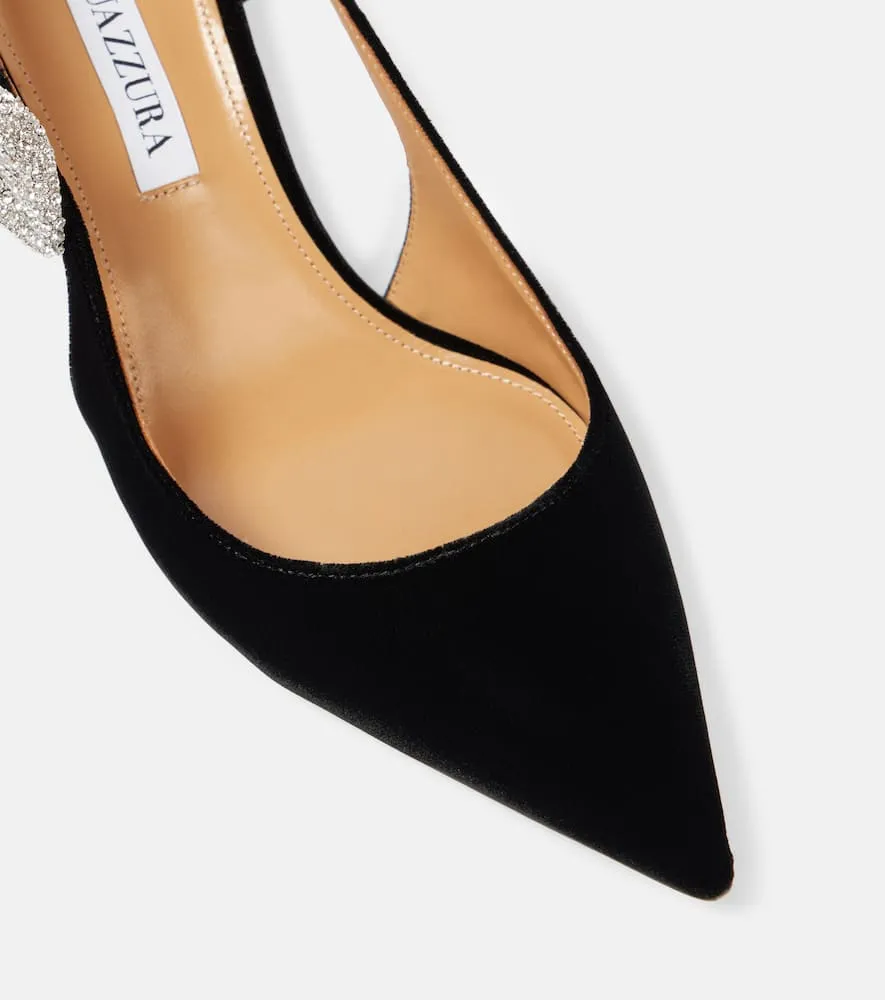 Aquazzura Very Bow Tie Crystal 65 slingback pumps