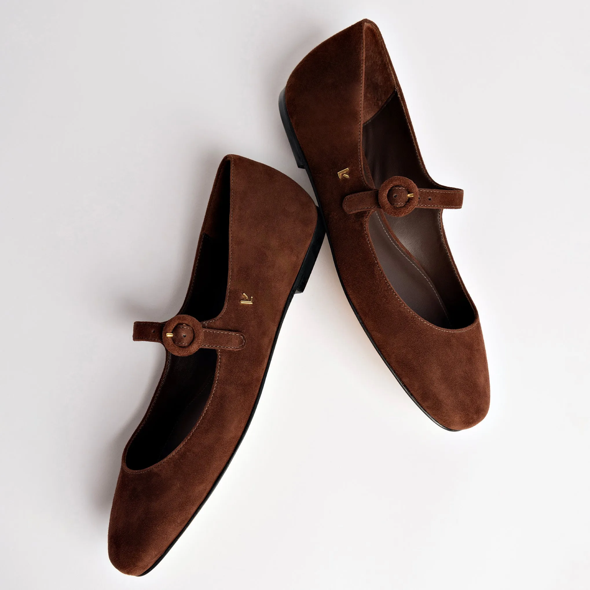 Blair Ballet Flat In Brown Suede