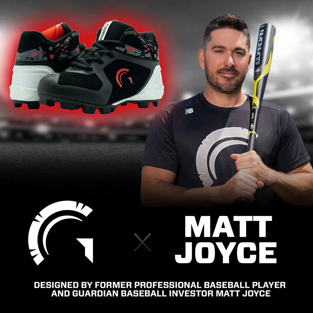 Blaze Youth Hi Top Rubber Molded Baseball and Softball Cleats (Black/Red/White)