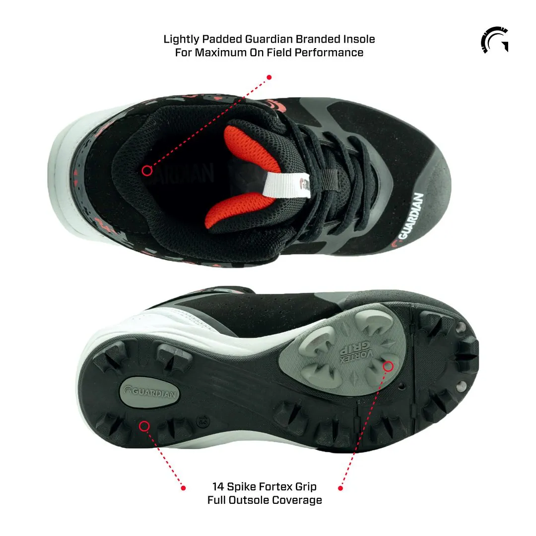 Blaze Youth Hi Top Rubber Molded Baseball and Softball Cleats (Black/Red/White)