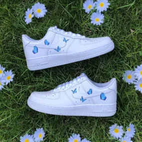 Blue Butterfly Art Custom Air Force 1