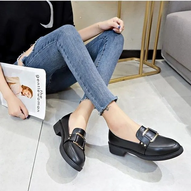 Cuzcare Women Loafers Leather Oxford Shoes
