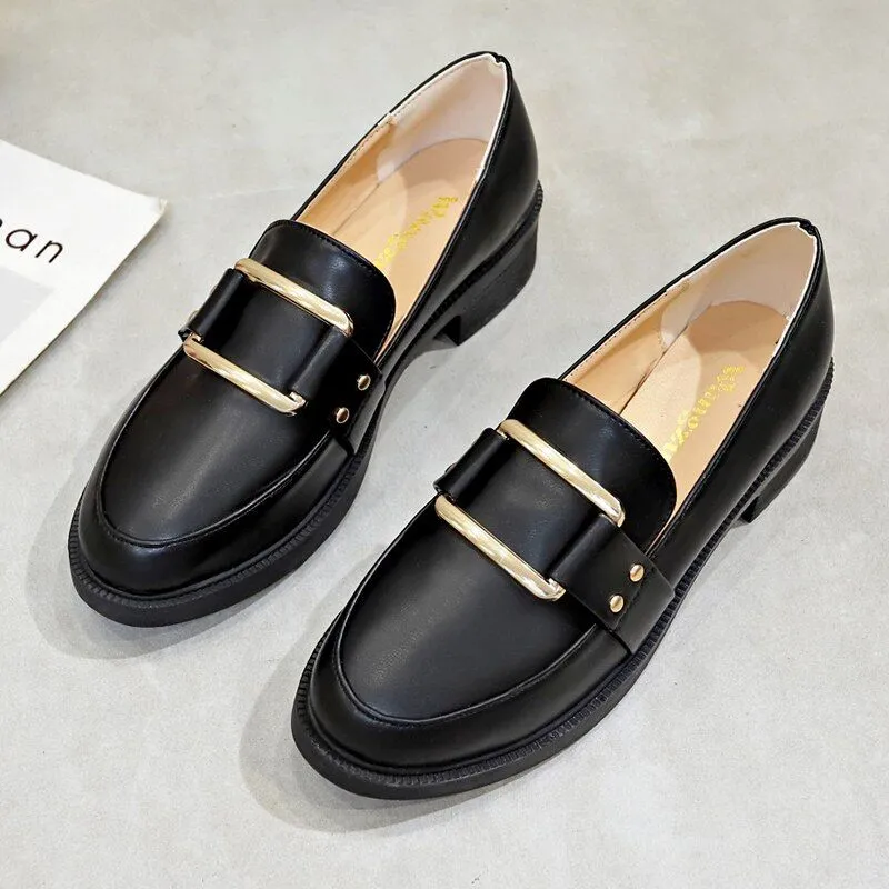 Cuzcare Women Loafers Leather Oxford Shoes