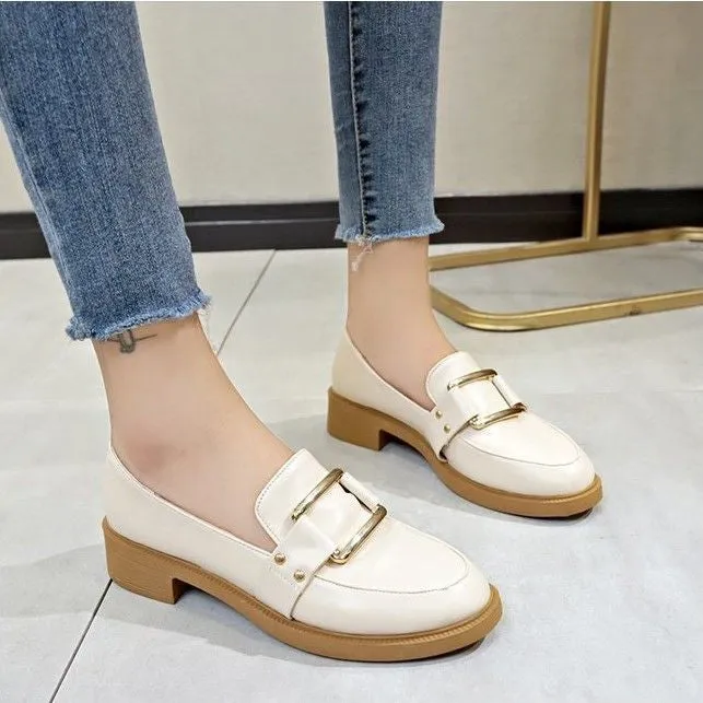 Cuzcare Women Loafers Leather Oxford Shoes