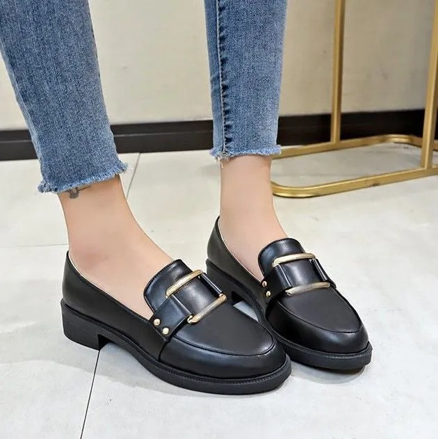 Cuzcare Women Loafers Leather Oxford Shoes