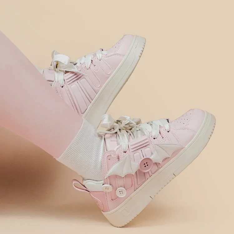 Kawaii Cute Pink Loli Style Flat Sneakers