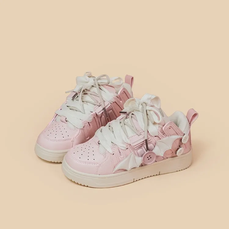 Kawaii Cute Pink Loli Style Flat Sneakers