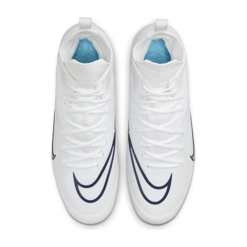 Nike Alpha Huarache 8 Elite White/Navy Blue Lacrosse Cleats