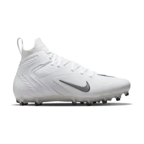 Nike Alpha Huarache 8 Elite White/Navy Blue Lacrosse Cleats