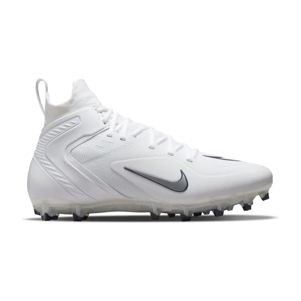 Nike Alpha Huarache 8 Elite White/Navy Blue Lacrosse Cleats
