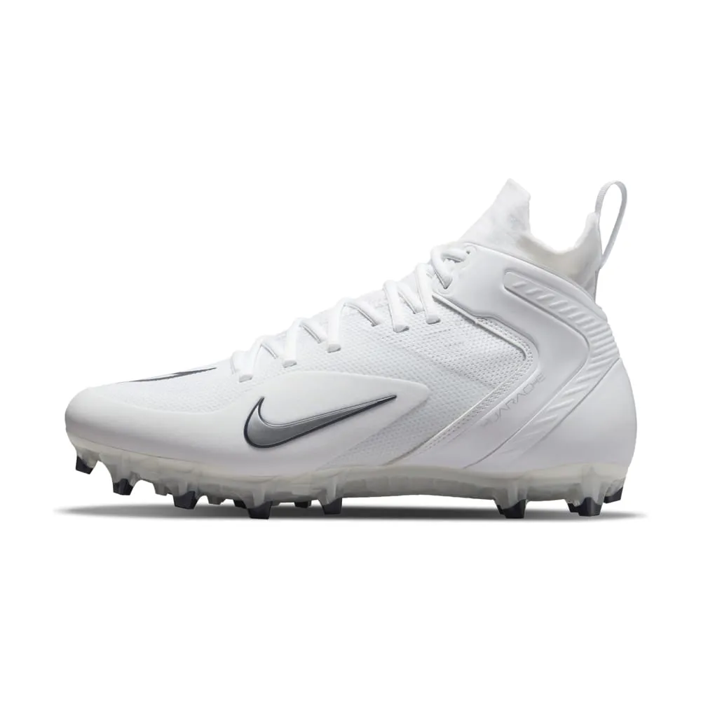 Nike Alpha Huarache 8 Elite White/Navy Blue Lacrosse Cleats