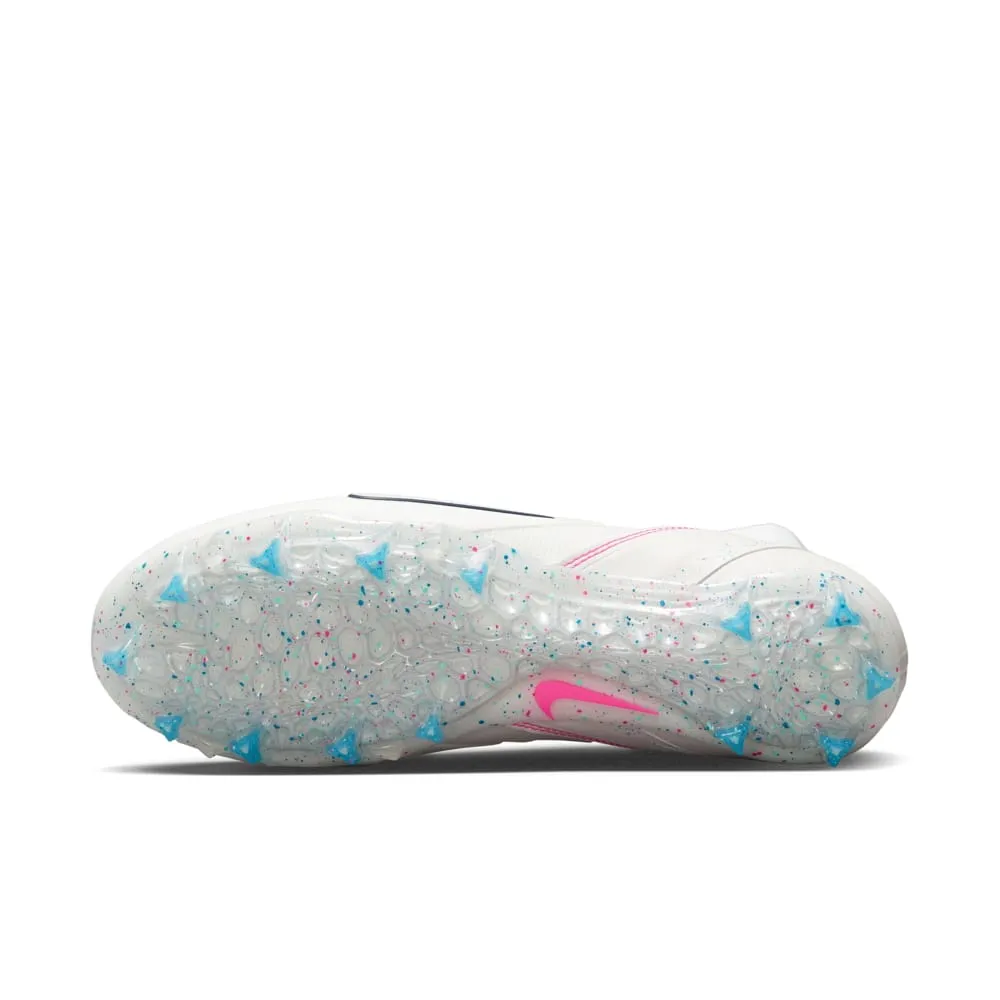 Nike Alpha Huarache 8 Elite White/Pink/Blue Lacrosse Cleats