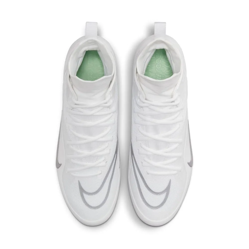 Nike Alpha Huarache 8 Elite White/Silver Lacrosse Cleats
