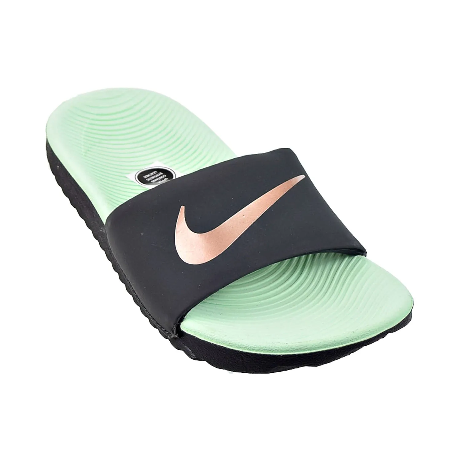 Nike Kawa  (PS) Little Kids' Slides Off Noir-Mint Foam-Metallic Red Bronze