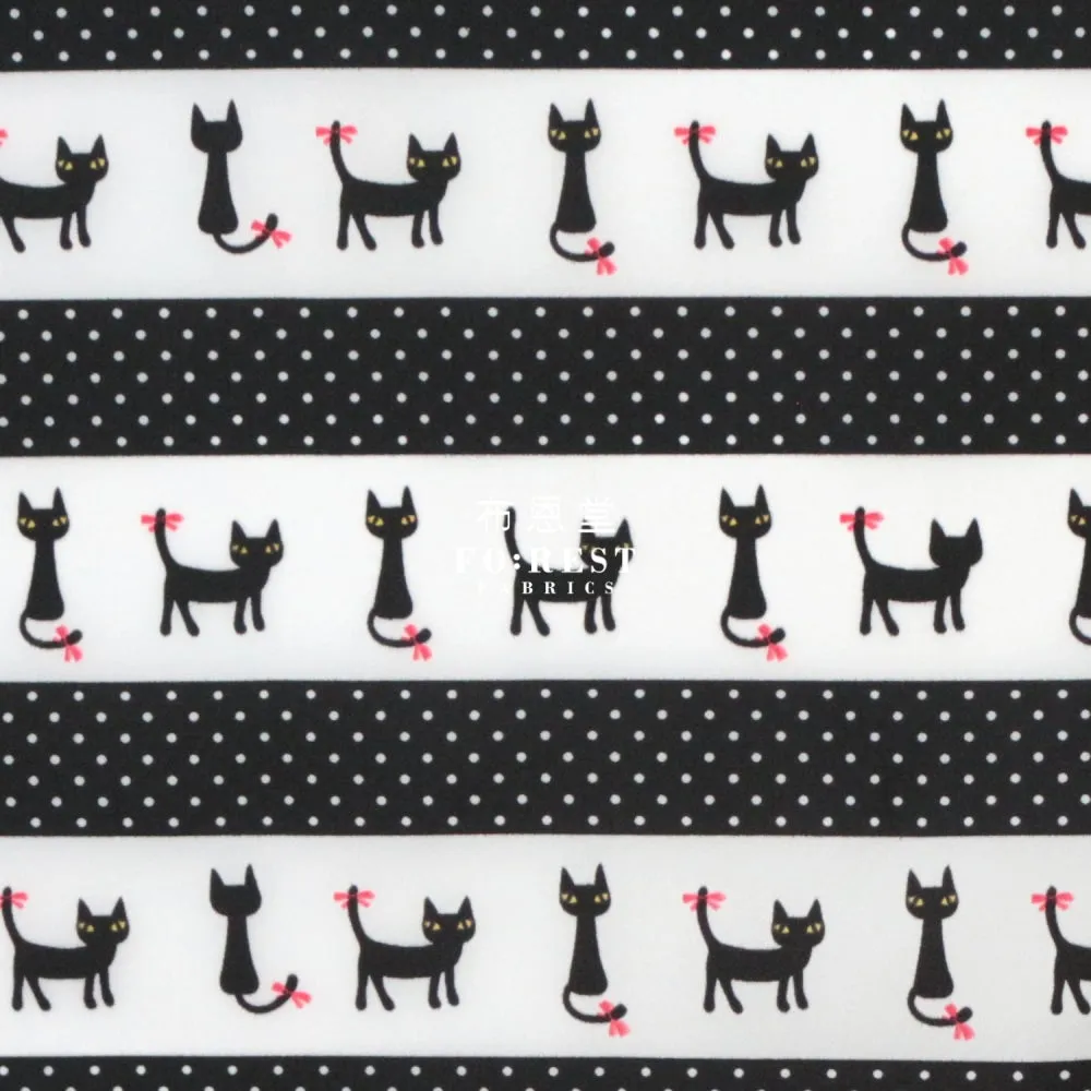 Nylon Waterproof - Cats dot薄防水Black