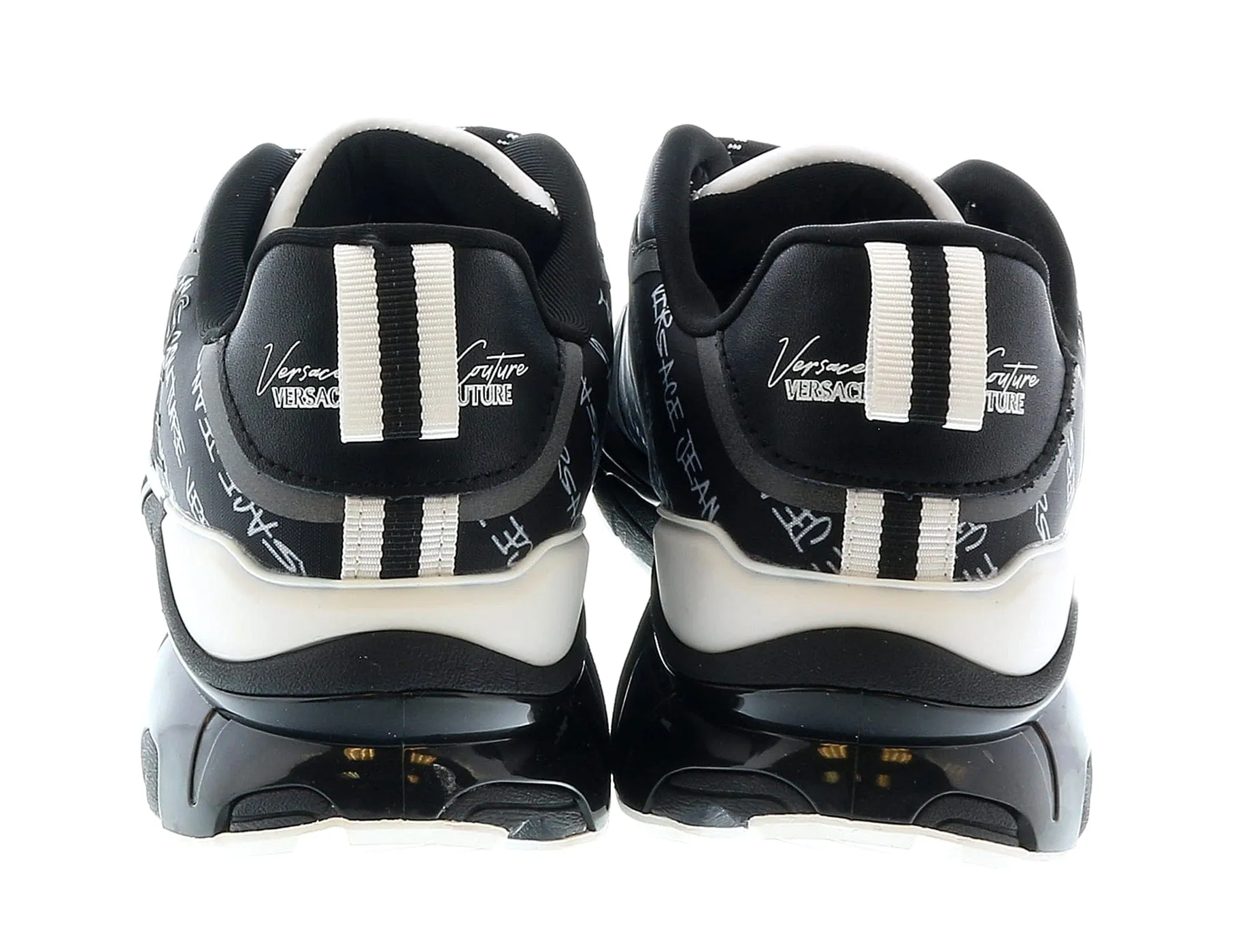 Versace Jeans Couture Black/White Signature Pattern Fashion Sneakers-