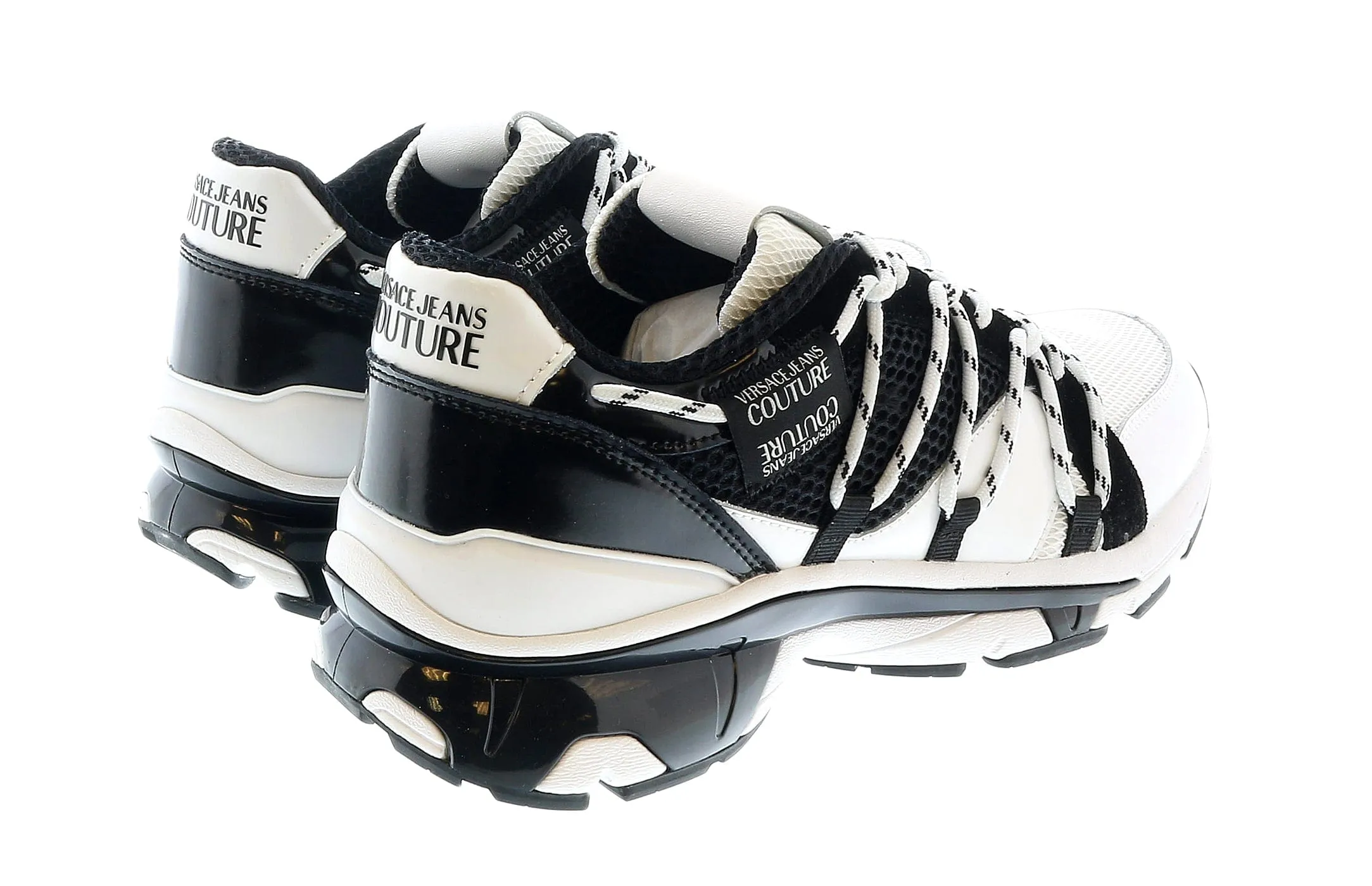 Versace Jeans Couture White/Black Signature Athletic Fashion Sneakers-