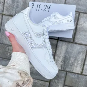 White Pearl Crystal Custom Air Force 1