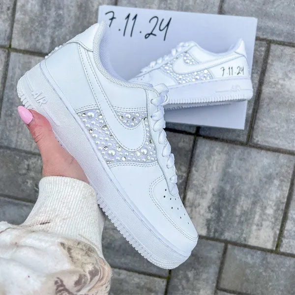 White Pearl Crystal Custom Air Force 1