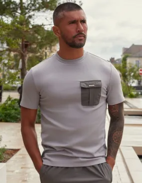 Woven Pocket T-Shirt Pebble/Slate